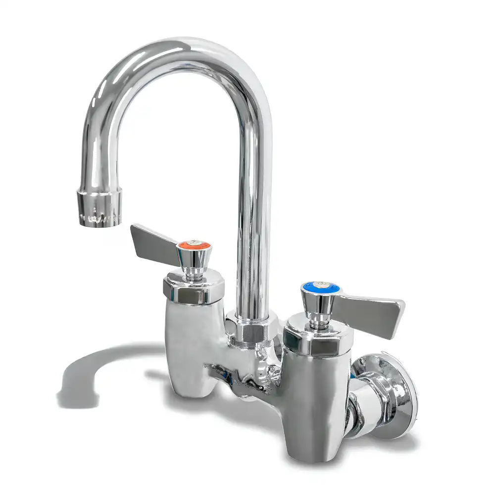 Fisher, Backsplash Faucet, Wall Mount, Gooseneck Spout, Lever Handles, 2.2 GPM