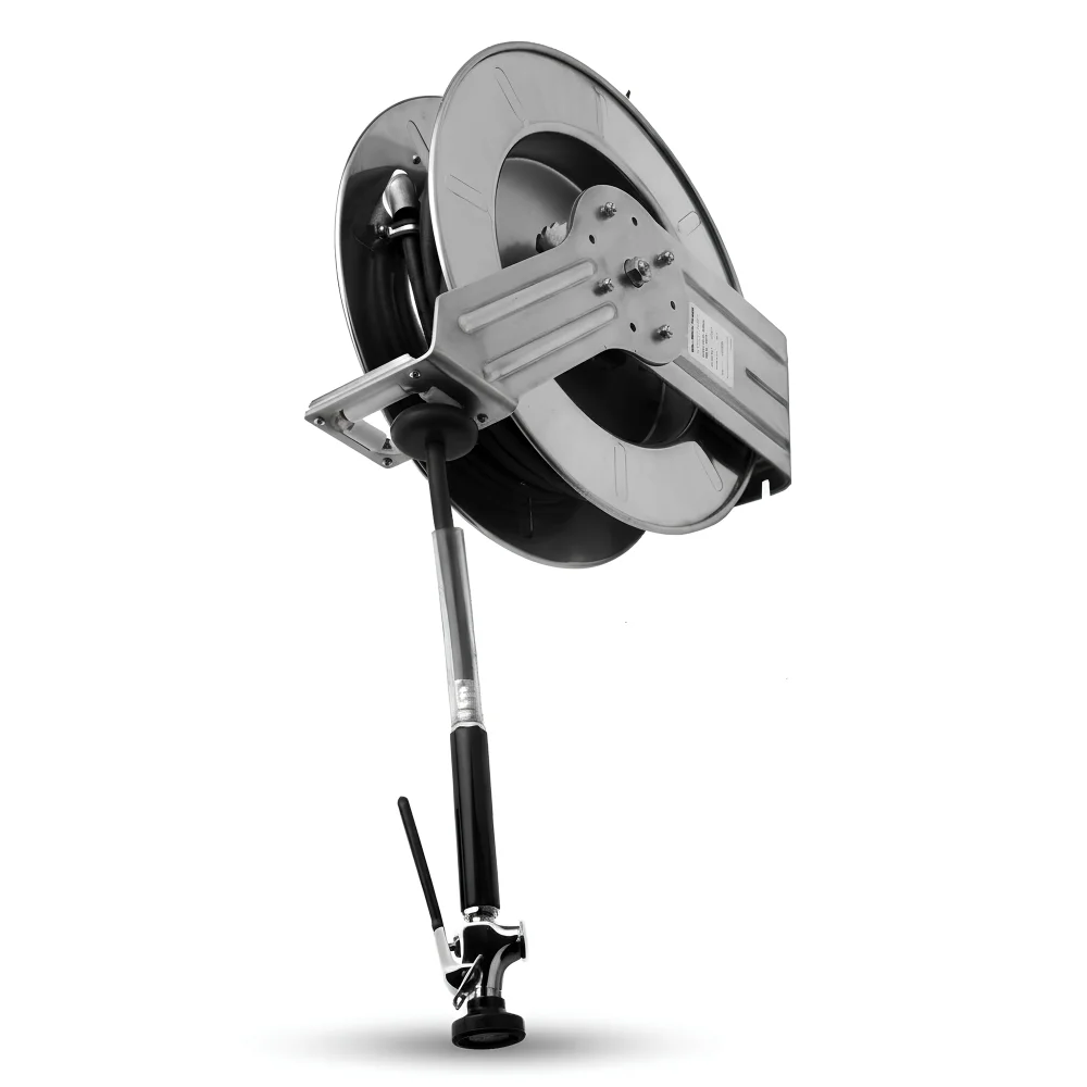Fisher, Hose Reel, Stainless Steel & Fiber Reinforced, Grey, 50 ft Hose, 2.65 GPM