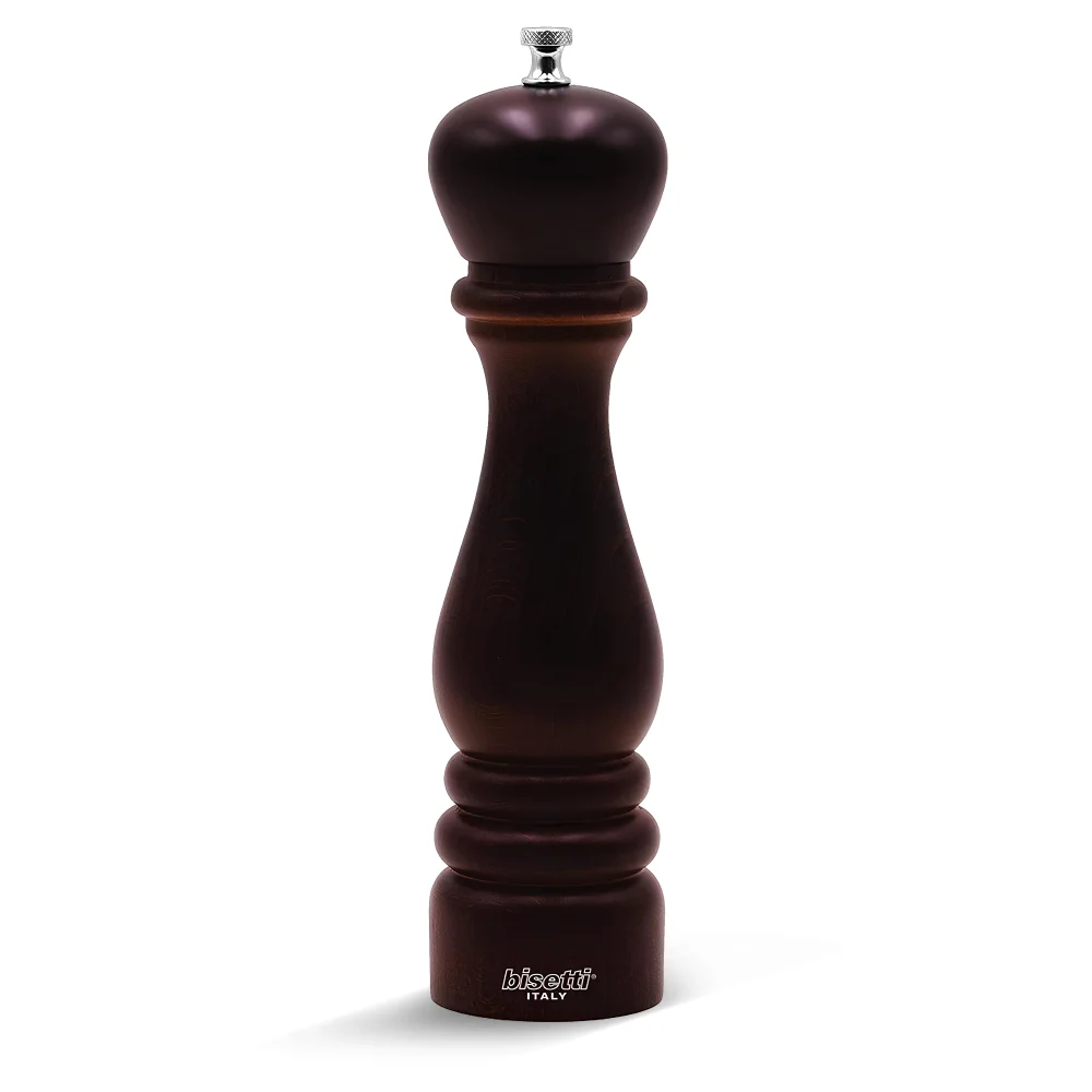 Bisetti Salt Mill Beech Wood 25 cm Walnut Stained