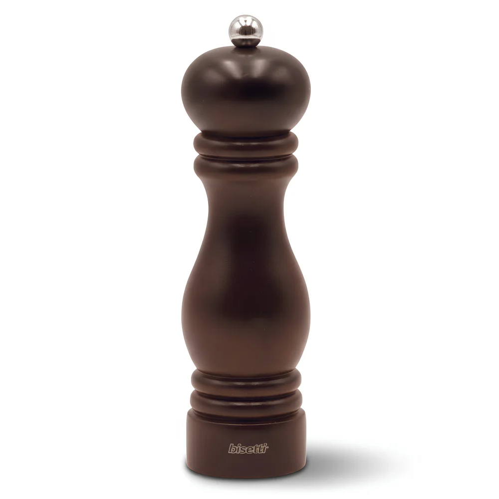 Bisetti Salt Mill Fir Wood 19 cm Walnut Stained