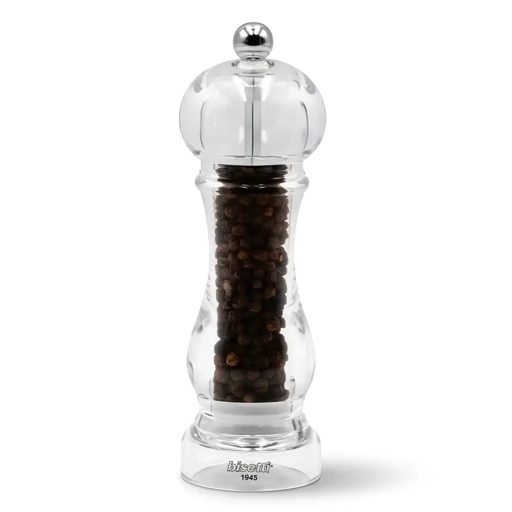 Bisetti Pepper Mill Acrylic 16.5 cm Transparent