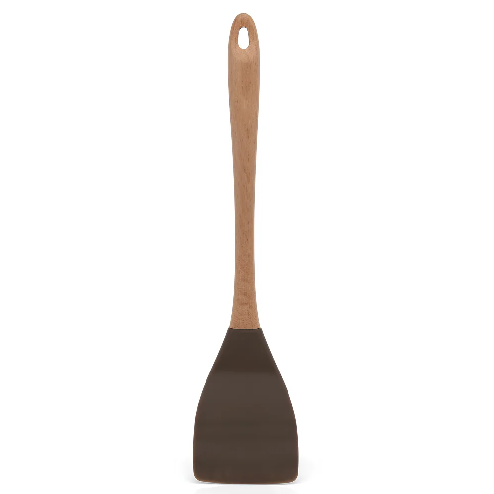 Bisetti Spatula Beechwood & Silicon 34.5 cm Natural Wood