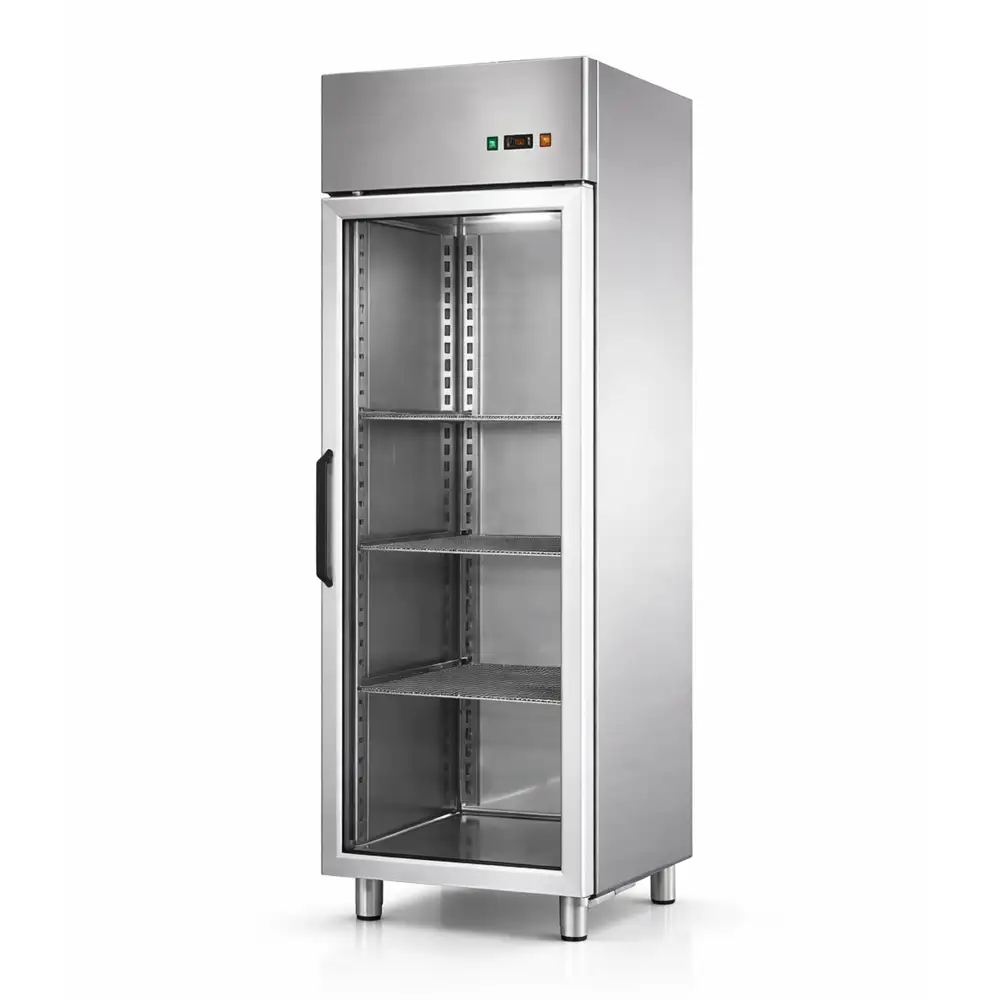 Tecnodom, Upright Freezer, 700L, Glass Door, Stainless Steel