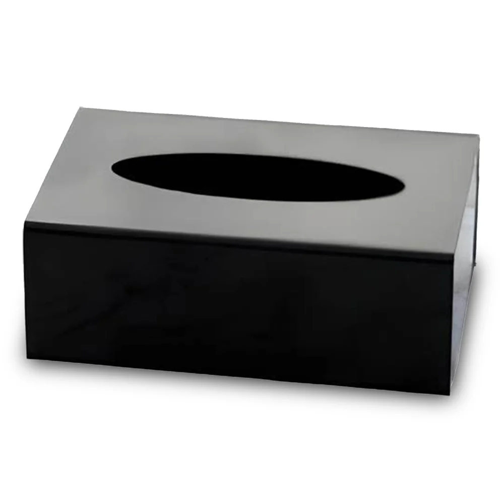 Roomwell, Aura Tissue Box Cover, Rectangular, ABS Plastic, Black