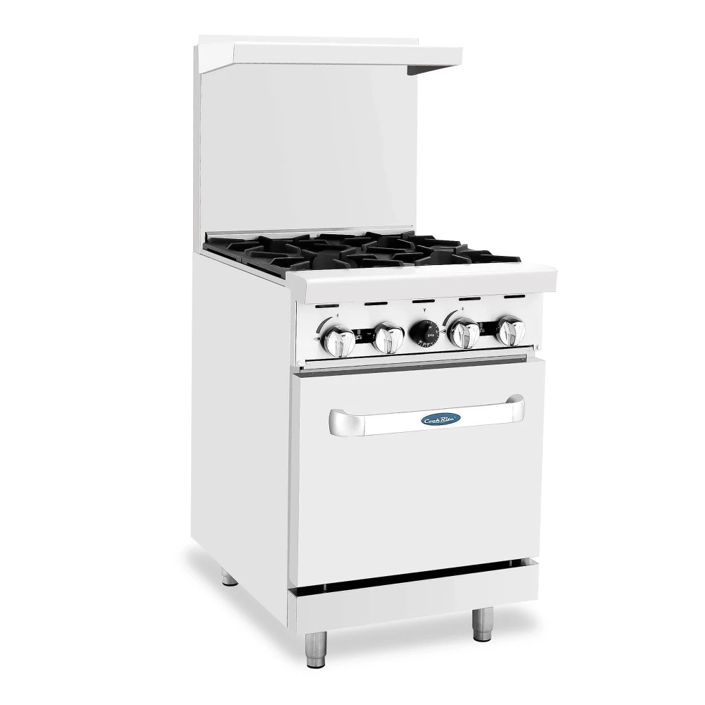 Atosa, Gas Cooking Range with Oven, 4 Burners, 30x30 CM Working Surface