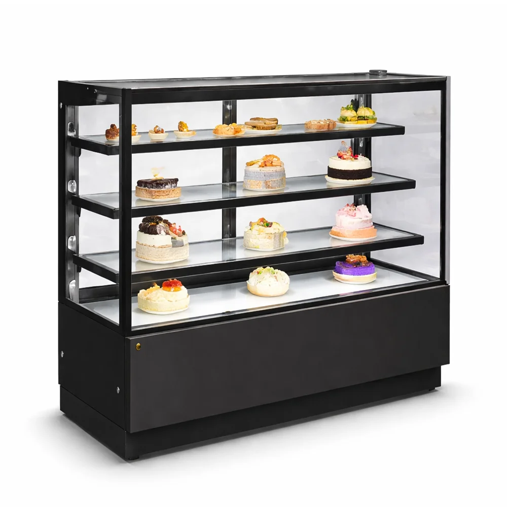 Cake Showcase 3 Shelves ElectricLEDLighting Digital Control Sliding Glass Doors 68.5 × 49.4 × 130 cm (L × W × H)