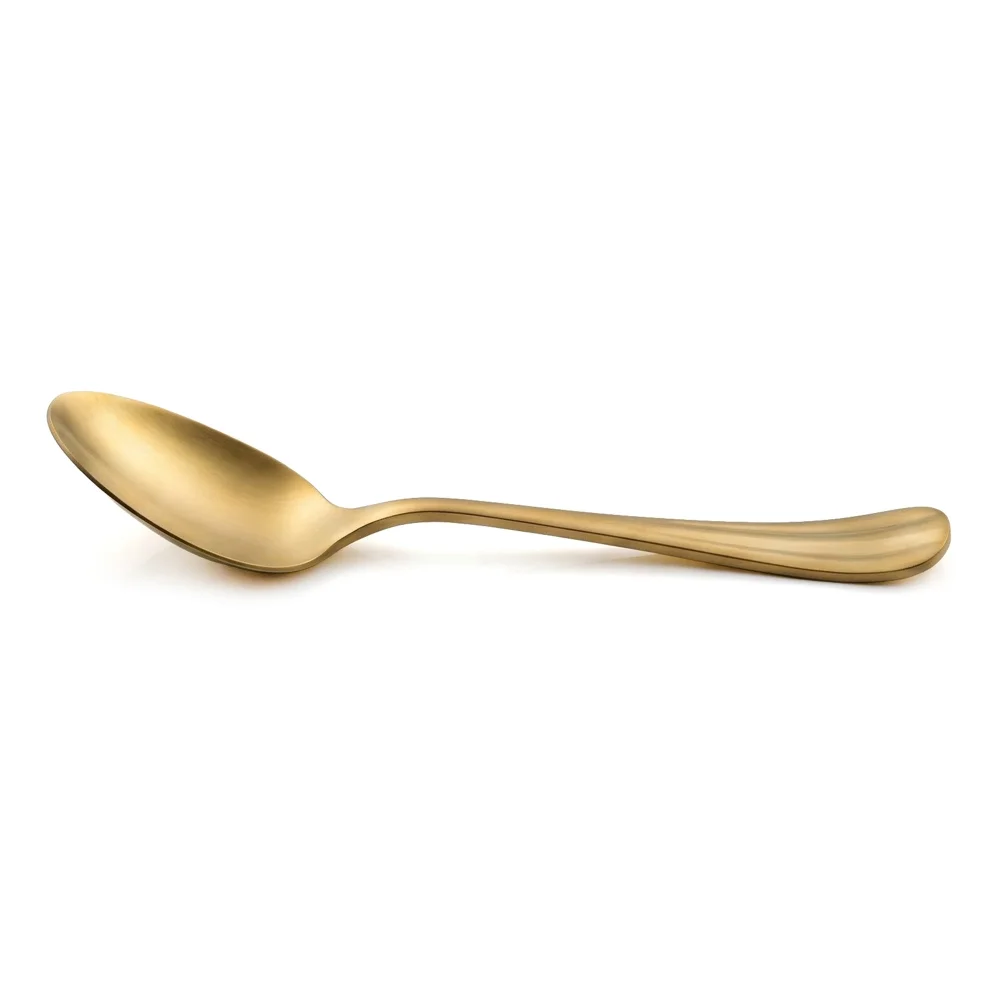 Furtino England Baguette 18/10 Stainless Steel Dessert Spoon Matt Gold, 19cm, Pack of 12
