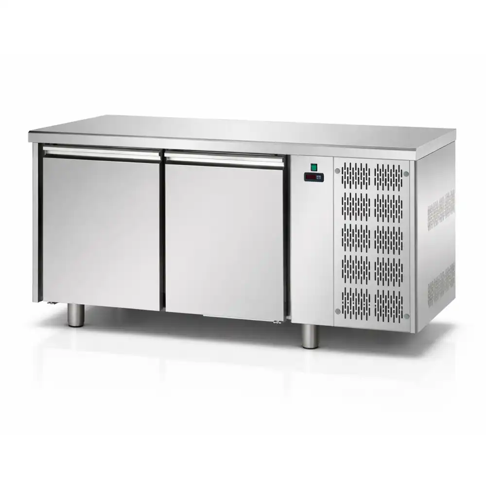 Tecnodom, Counter Refrigerator, 310 L, 2 Doors, Stainless Steel, Silver