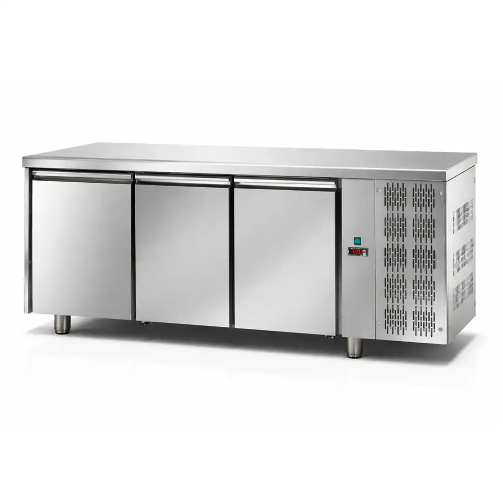 Tecnodom, Counter Refrigerator, 460 L, 3 Doors, Stainless Steel, Silver