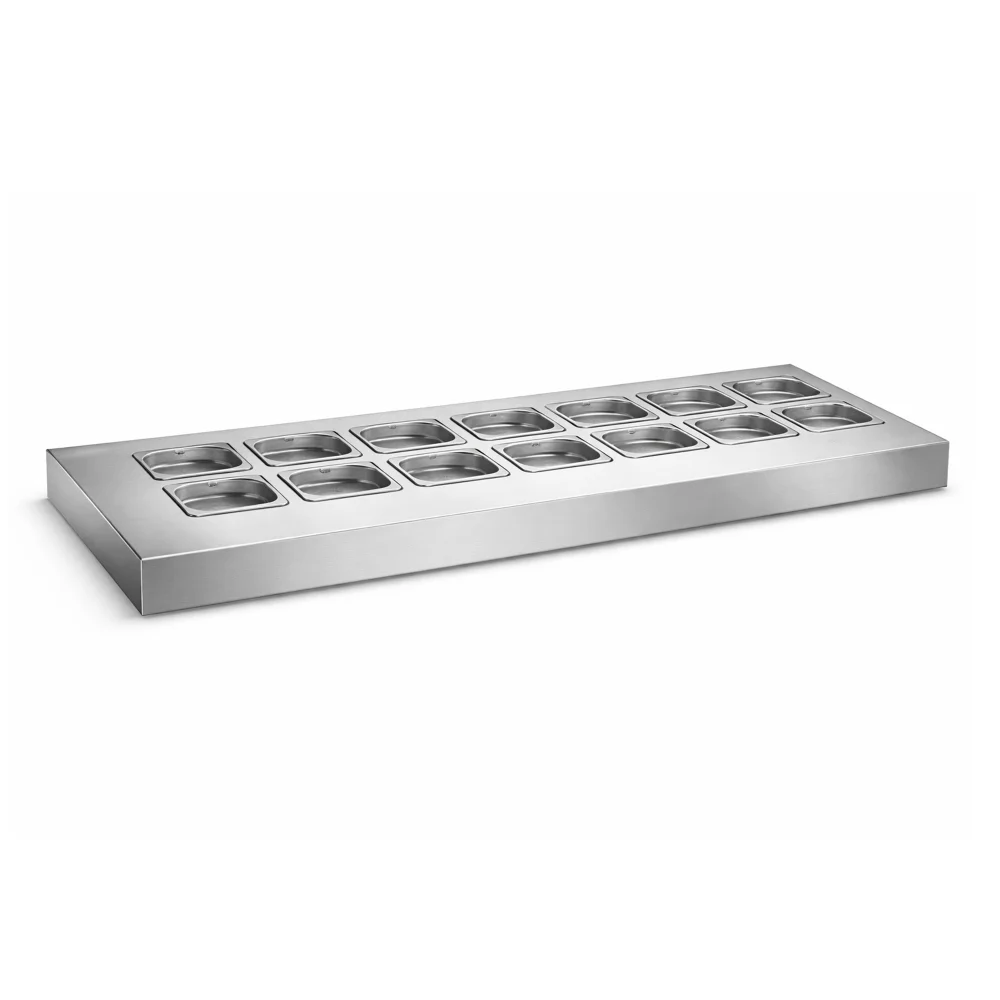 Top for Chiller Stainless Steel 18/8 Brushed Finish GN 1/9 Containers Compatibility 180 × 70 cm (L × W)