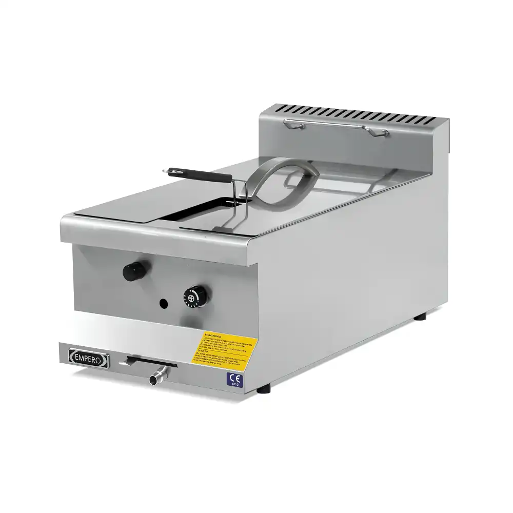 Empero, Fryer, 10 L Capacity, 1 Basket, Gas, 4.34 kW, Thermostatic, Silver