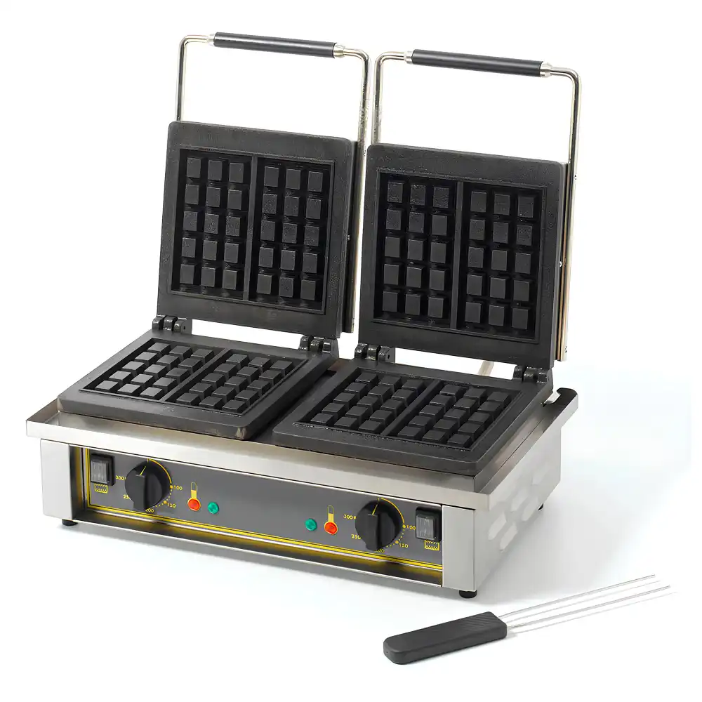 Roller Grill, Double Waffle Baker, 2 Plates, 3000 W, 1-Phase, 120 Waffles/hr