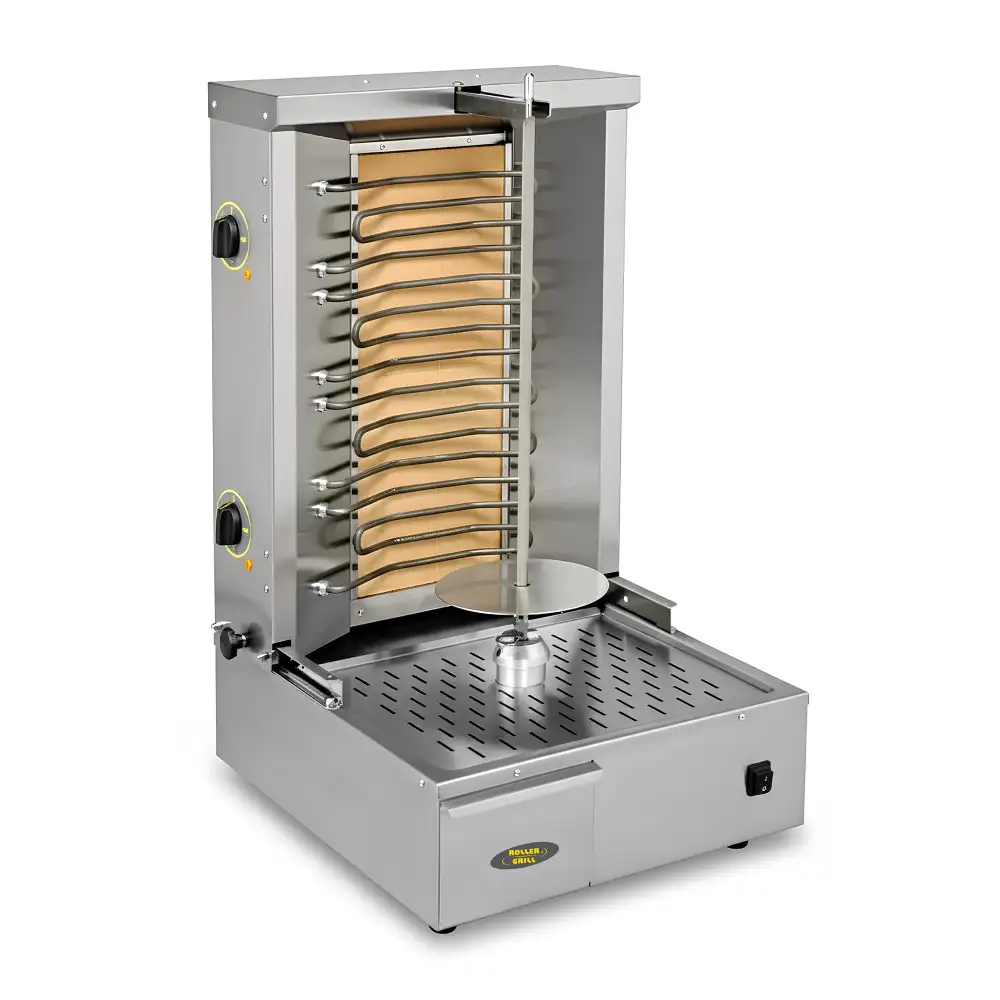 Roller Grill, Electric Gyros Grill, Stainless Steel, 5.8 kW Power, 31 kg, Silver Finish