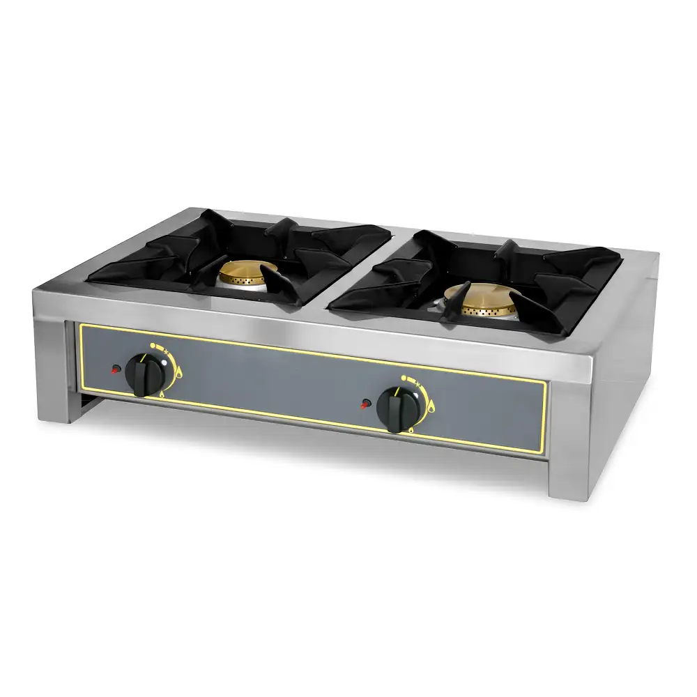Roller Grill, Stove, Gas, 14 kW, 2 Burners, Stainless Steel, LPG