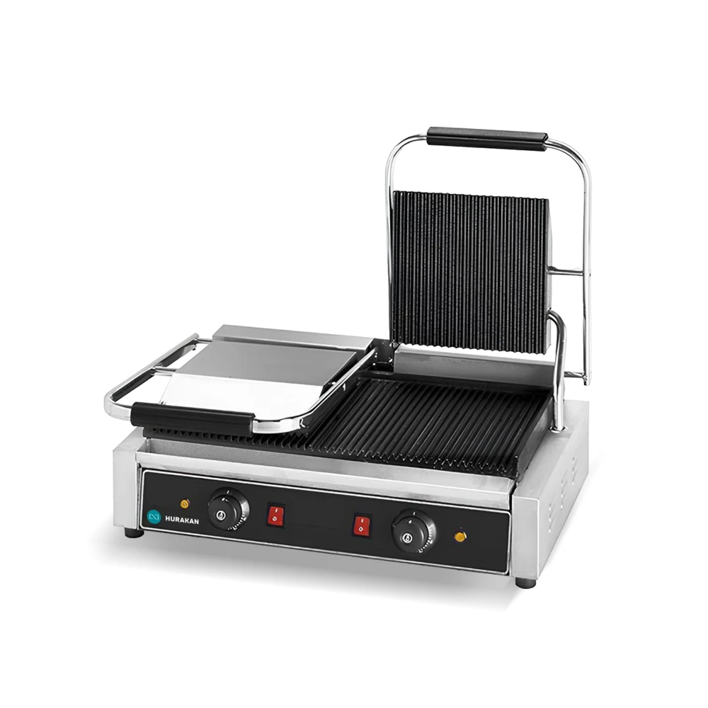 KitchenCore Series, Contact Grill, Electric, 2 Heating Zones, Ribbed Plate