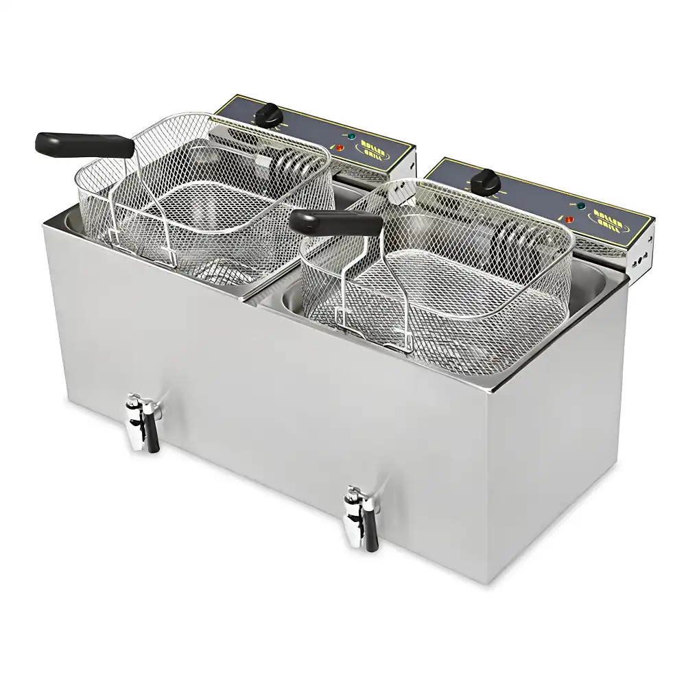 Roller Grill, Double Fryer, 2 Tanks, 2 Baskets, 2 x 12 L, 12.8 kW