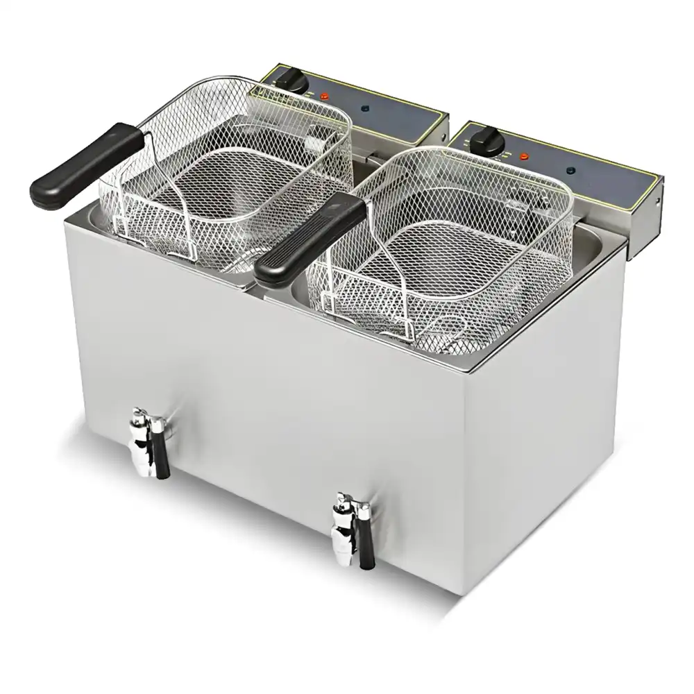 Roller Grill, Double Fryer, 2 Tanks, 2 Baskets, 2 x 8 L, 6 kW
