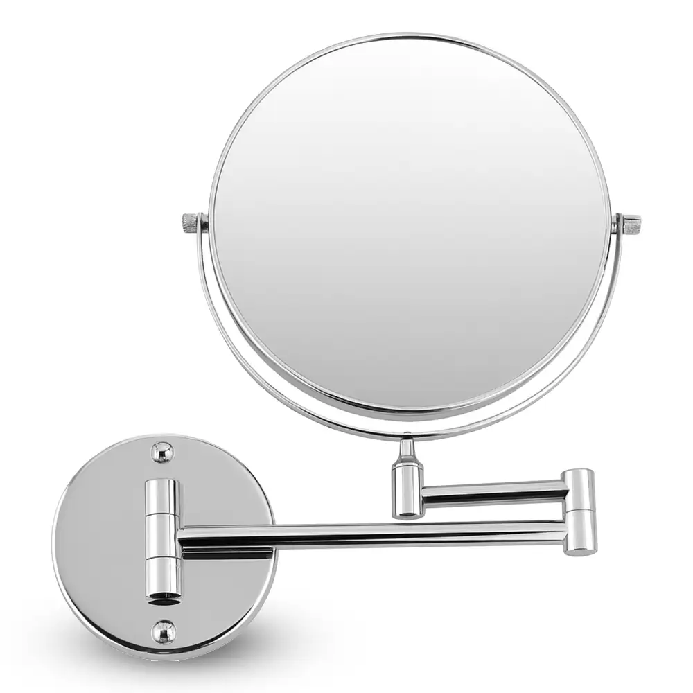 Roomwell, Rondo Two Sided Magnifying Mirror, Wall Mounted, Silver