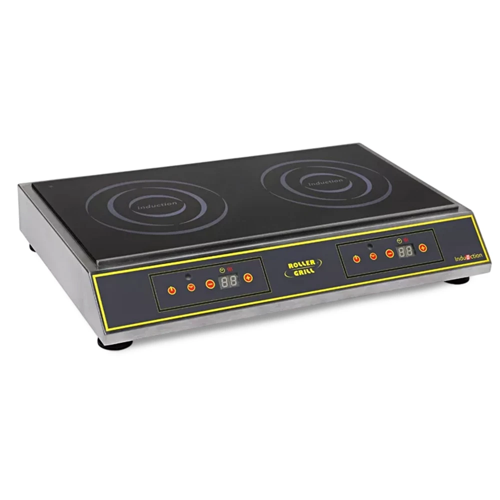 Roller Grill, Double Induction Cooktop, Cooking Area 28 cm², 6 KW, Silver