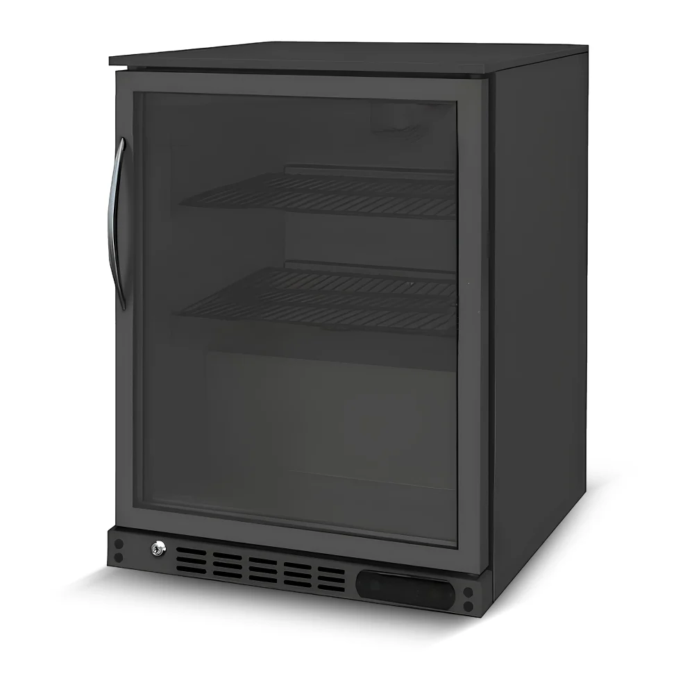 Polare, Bar Cooler, 126 L Capacity, 1 Door, Glass Door, 230 W, Black