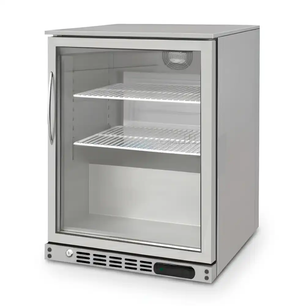 Polare, Bar Cooler, 126 L Capacity, 1 Door, Glass Door, 230 W, Silver