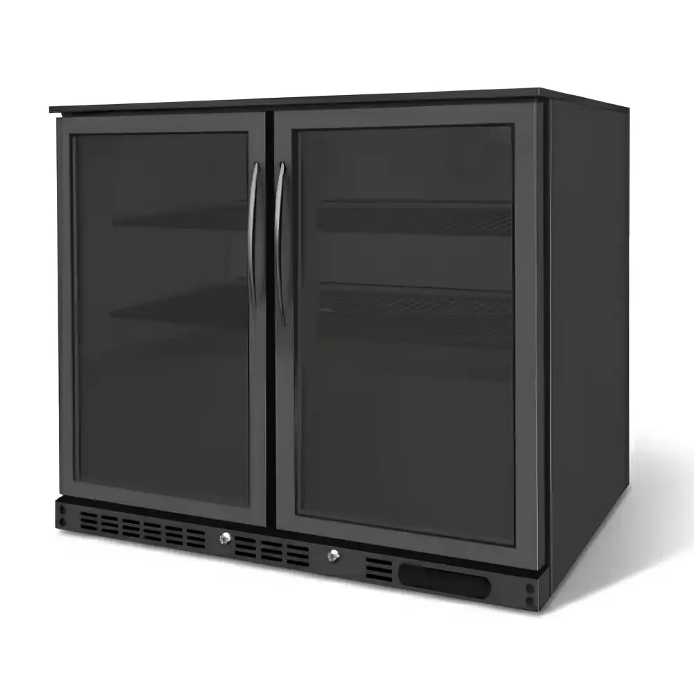 Polare, Bar Cooler, 220 L Capacity, 2 Doors, Glass Door, 260 W, Black