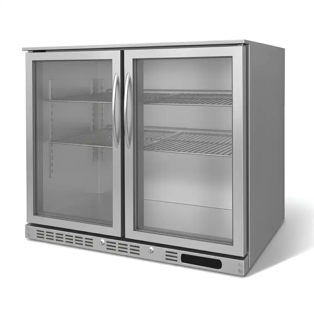 Polare, Bar Cooler, 220 L Capacity, 2 Doors, Glass Door, 260 W, Silver