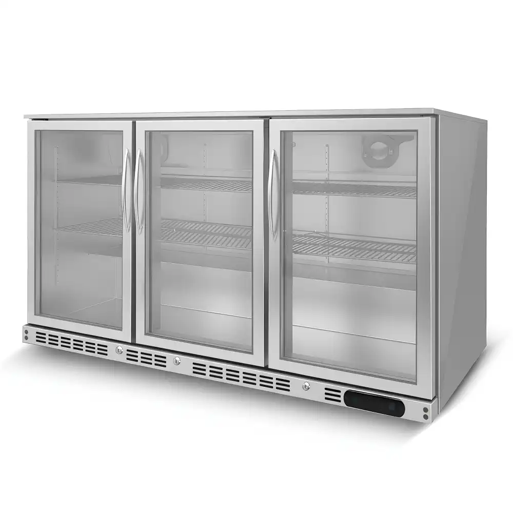 Polare, Bar Cooler, 300 L Capacity, 3 Doors, Glass Door, 330 W, Silver