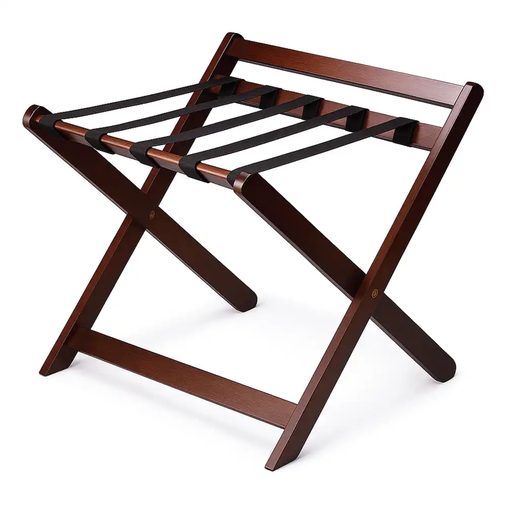 Roomwell, Cube Luggage Rack, 300 kg, Mahogany