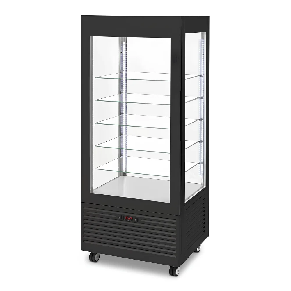 Roller Grill, Display Cabinet, 480 L, 5 Shelves, Black