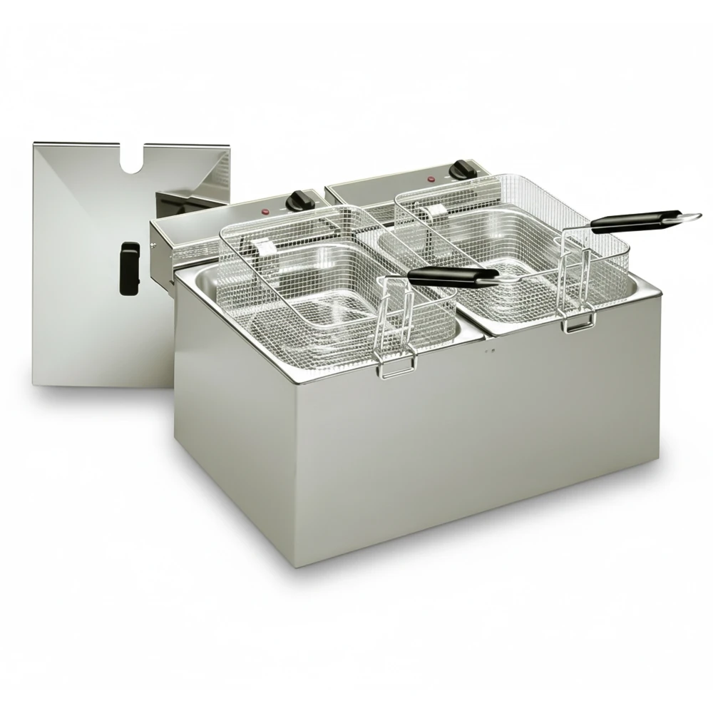 Roller Grill, Double Deep Fryer, 10 L, 2 Baskets, 4 kW