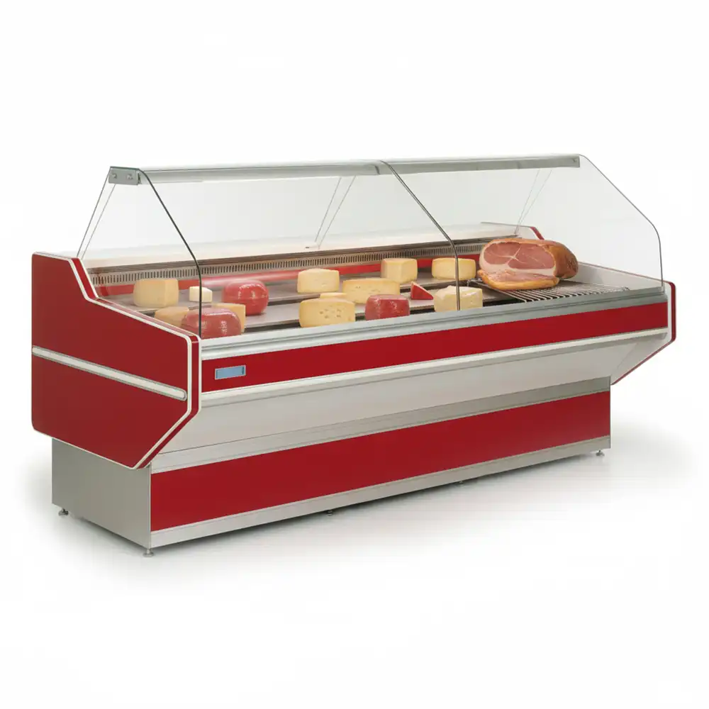 Jordao, Fresh Meat Display, Curved Glass, Acrylic Rear Door