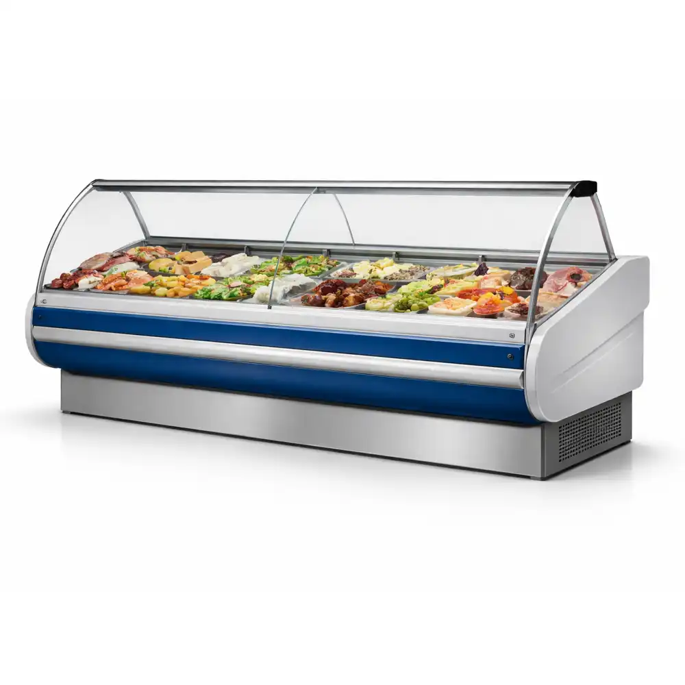Tecnodom, Refrigerated Serve Over Counter, Semi Ventilated, 585 W, Blue