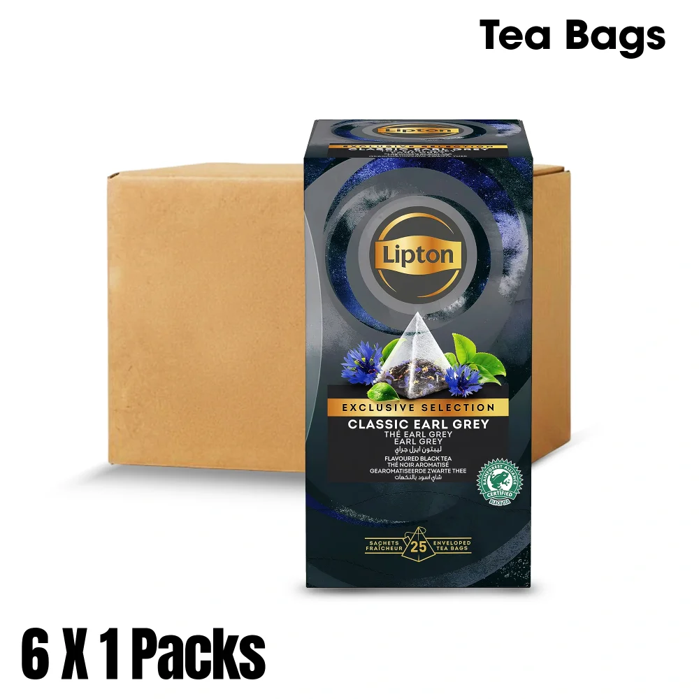 Lipton, Tea Bags, Classic Earl Grey, Pyramid Enveloped, 25 Tea Bags