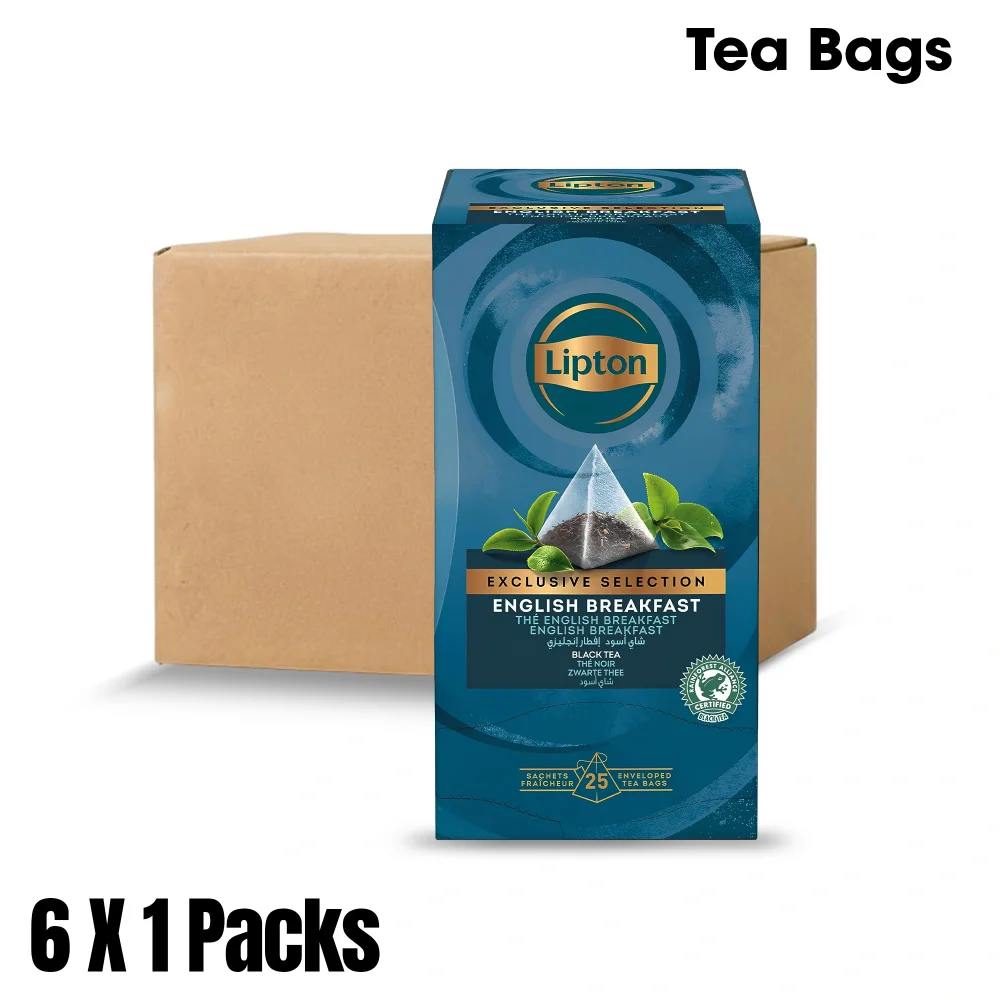 Lipton, Tea Bags, English Breakfast Tea, Pyramid Enveloped, 25 Tea Bags