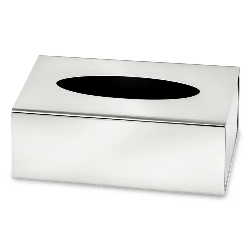 Roomwell, Titan Tissue Box Cover, Rectangular, Stainless Steel