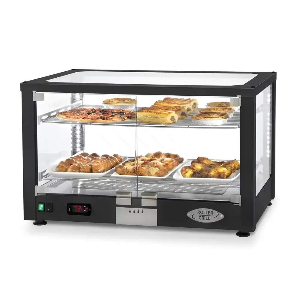 Roller Grill, Heated Display Showcase, 3 Shelves, 1.8 kW, Stainless Steel, Silver