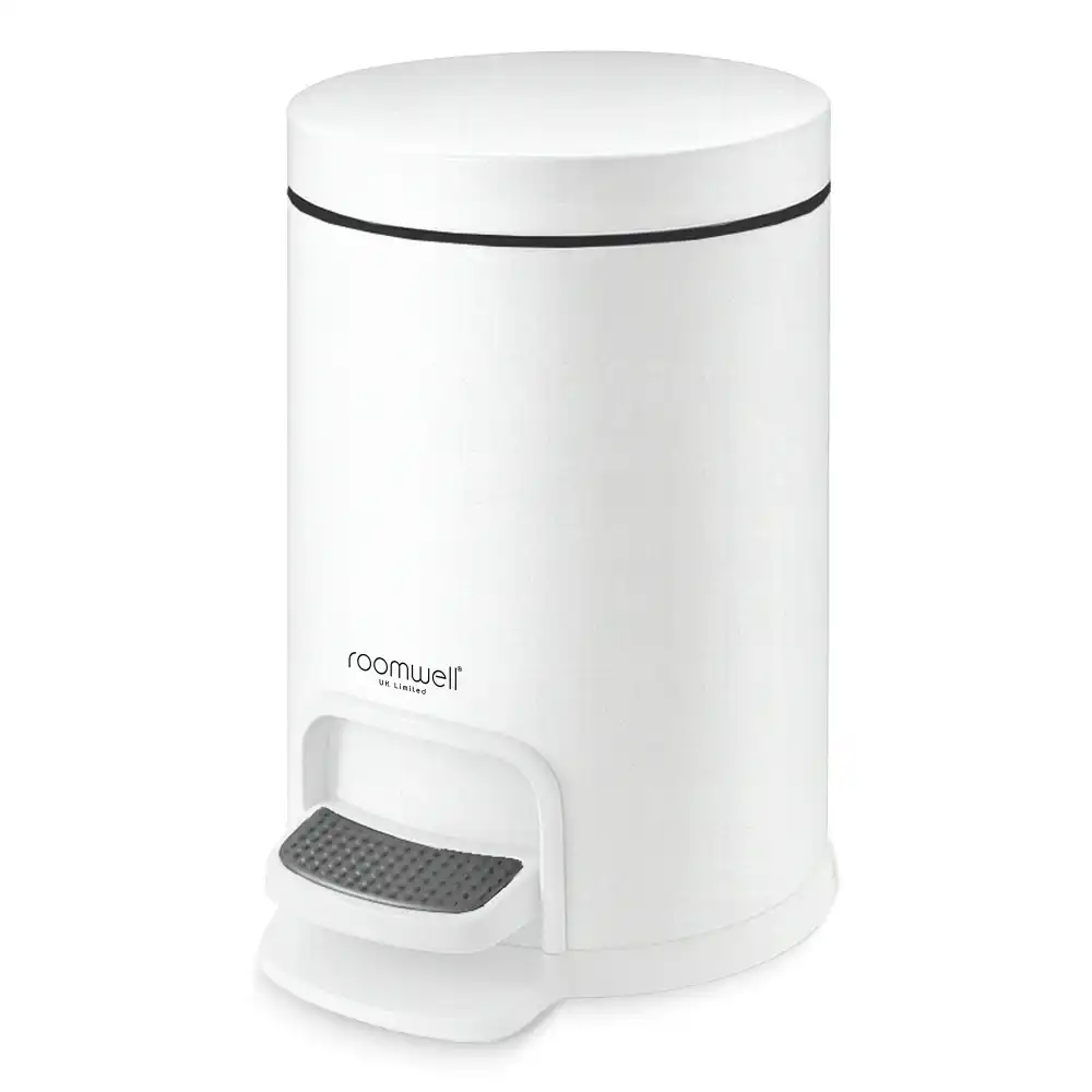 Roomwell, Action Pedal Waste Bin, 5 L , Round, White