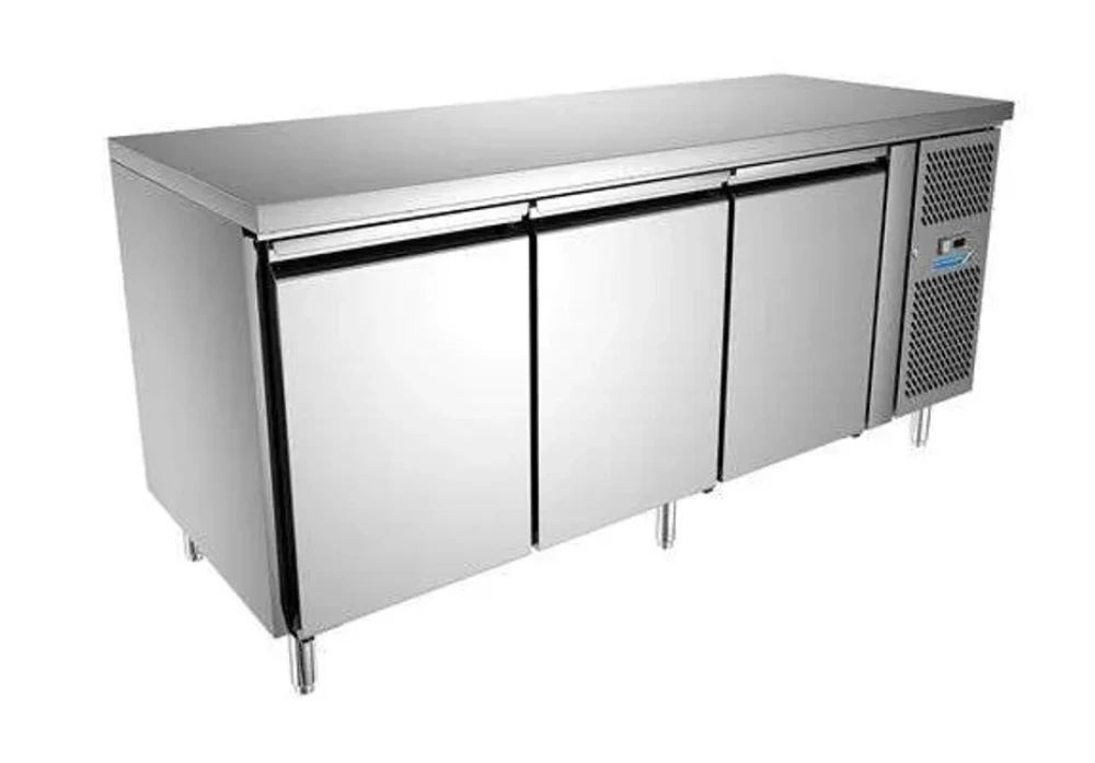 Frostilo Three Door Counter Freezer, Ventilated Cooling, 230V, Stainless Steel, 180 × 70 × 86 cm (L × W × H)