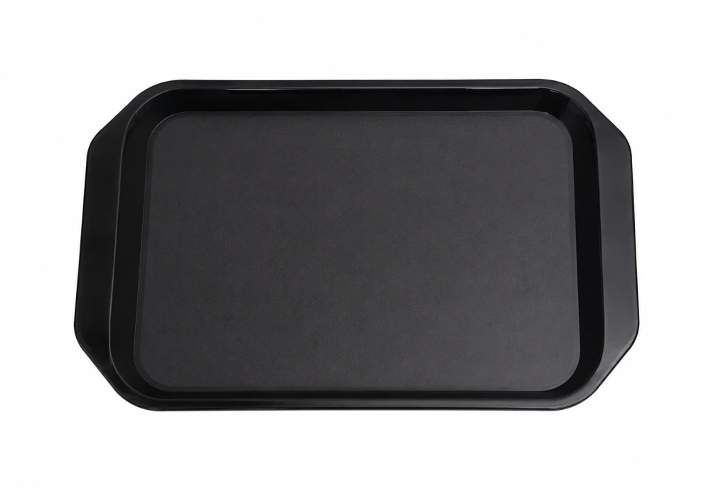 Plastic Service Tray, ABS Material, 43 × 30 cm, Black