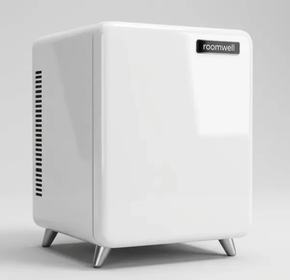 Roomwell Retro Minibar 32L Compressor Type White 41 x 41.5 x 50.2 cm (W x D x H)