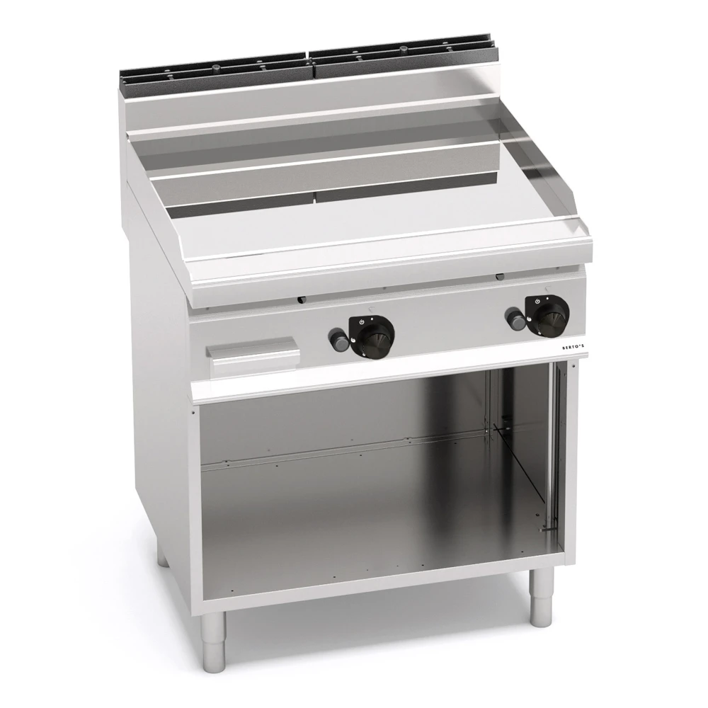 Bertos, Fry Top with Cabinet, Flat Plate, Gas, 13.8 kW, Thermostat Control, 280 °C