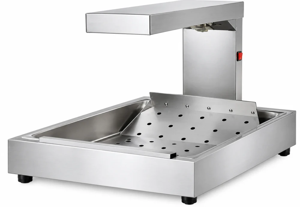 French Fries Heating Station 1000W Electric Stainless Steel Chips Warmer, 34 x 61 x 56 cm (W x D x H)