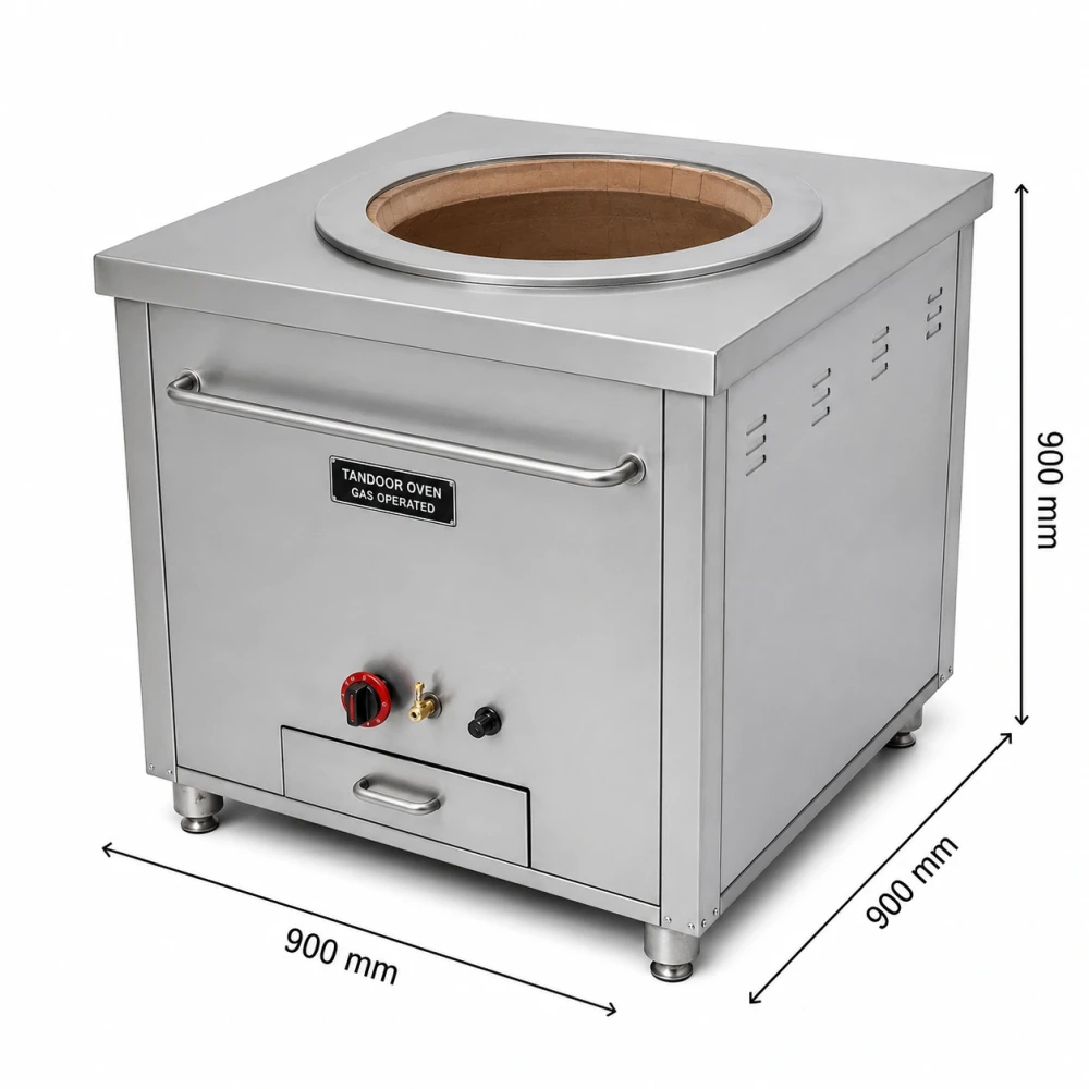 Stainless Steel Gas Operated Tandoor Oven 900 × 900 × 900 mm (L x W x H)