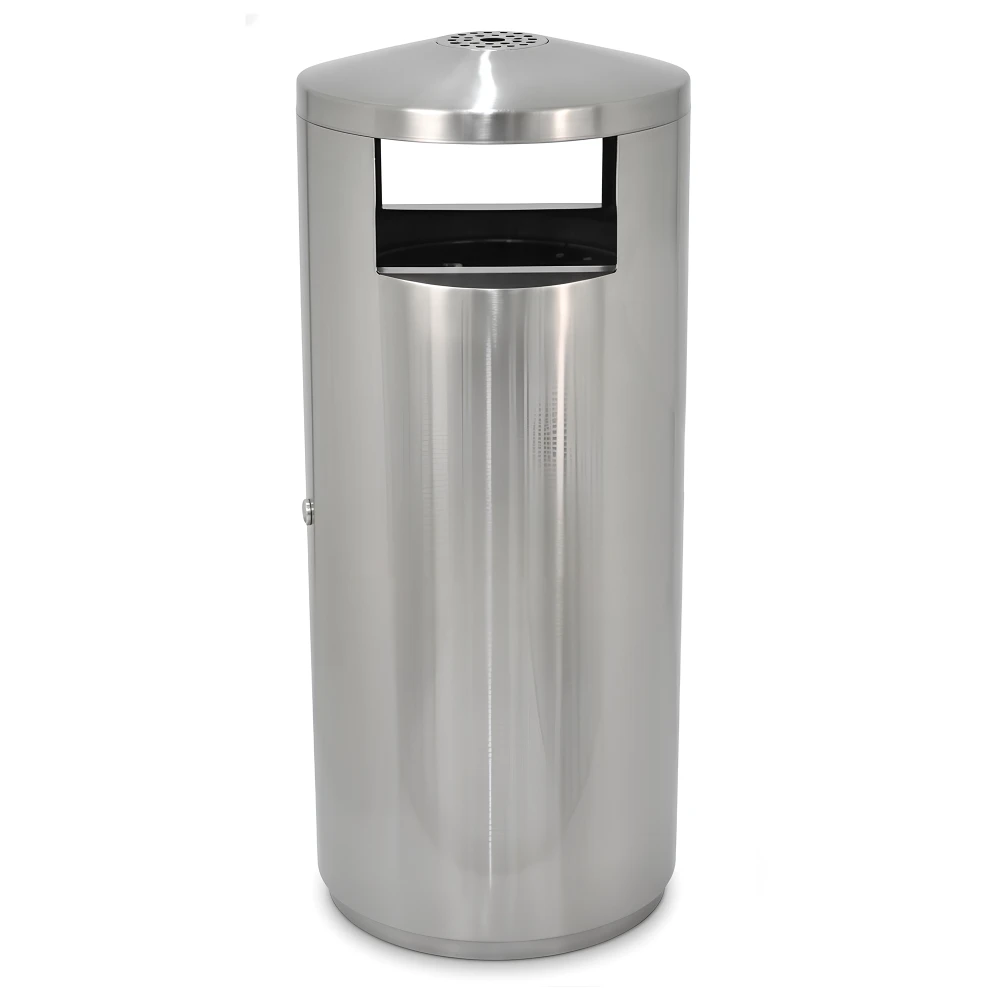 Open Bin with AshtrayLid 40L Capacity GILiner Weather Resistant Dual Function Design 39 × 39 × 91 cm (L × W × H)