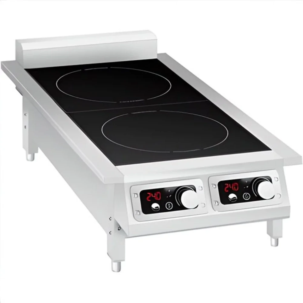 Svea Gastro Commercial Induction Cooktop, 2 Burners, 2 × 3500W, Stainless Steel, 43.2 × 70 × 33 cm (L x W x H)