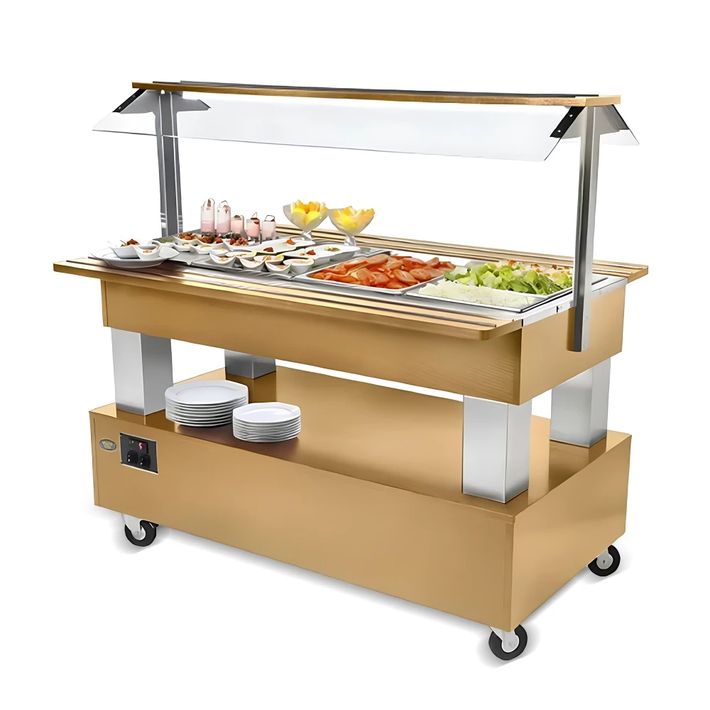 Roller Grill, Refrigerated Salad Bar, Electric, 4 Pans