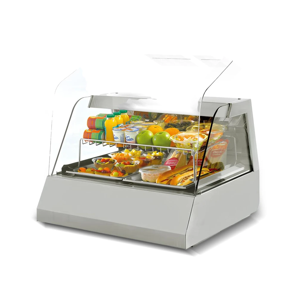 Roller Grill, Refrigerated Display Cabinet, Curved Glass, 2 Pans