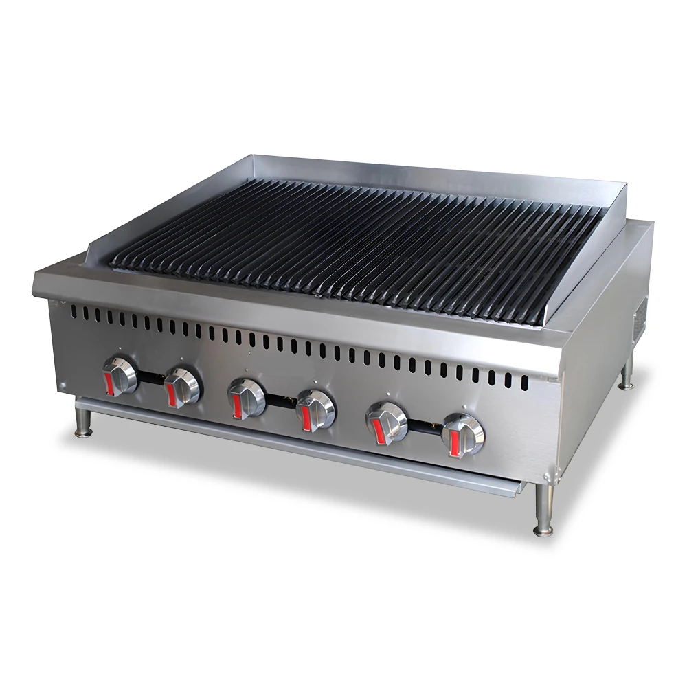 Heavy Duty System, Charbroiler, 6 Burners, Gas, 120000 BTU