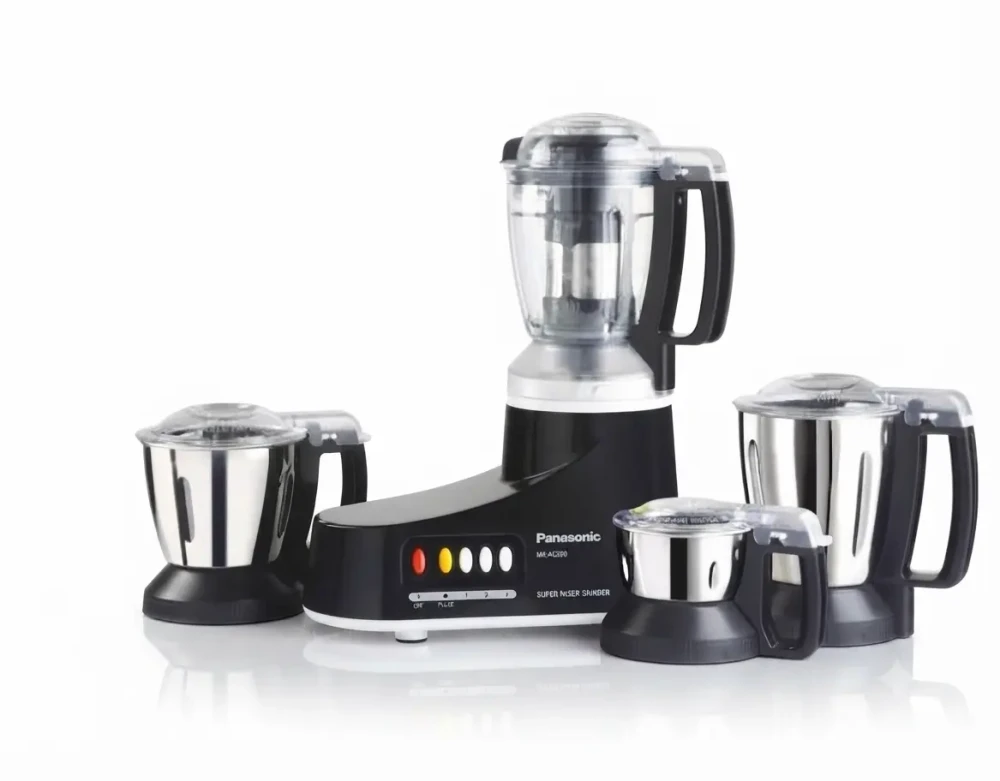 Panasonic Super Mixer Grinder 1000W 4 Jars Stainless Steel Blades Black 53 × 22.5 × 41 cm (L x W x H)